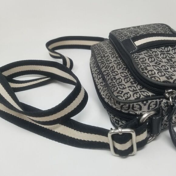 Canvas like crossbody Fossil bag. Black, Off white. - Picture 6 of 15